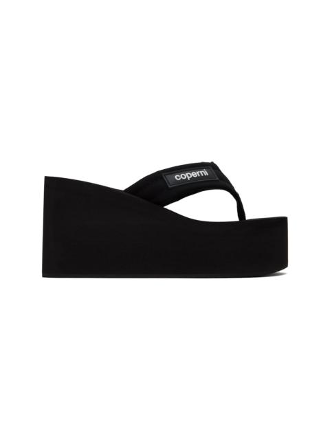 COPERNI Black Branded Wedge Heeled Sandals