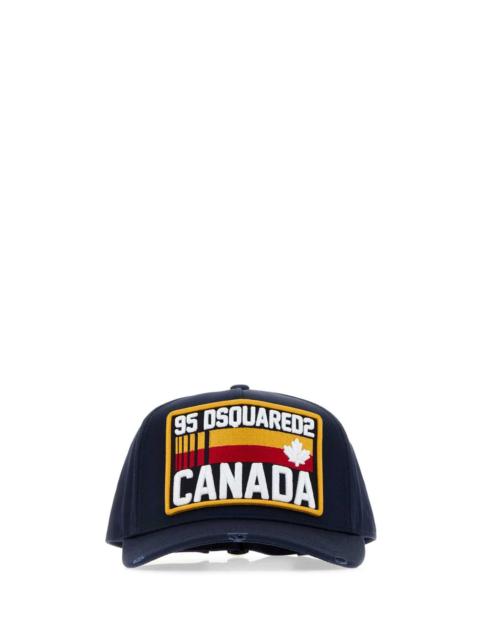DSQUARED2 Dsquared Men Navy Blue Gabardine D2 Baseball Cap