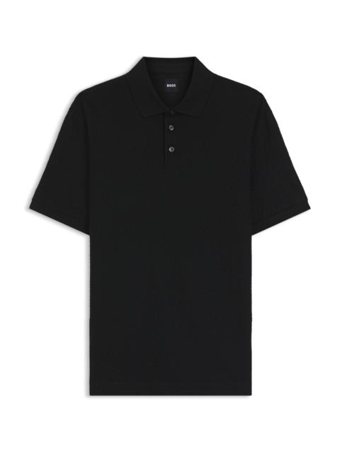 BOSS MONOGRAM-JACQUARD POLO SHIRT IN COTTON