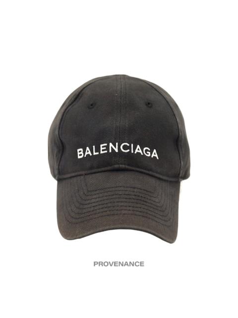 BALENCIAGA Balenciaga Embroidered Logo Cap - Washed Black