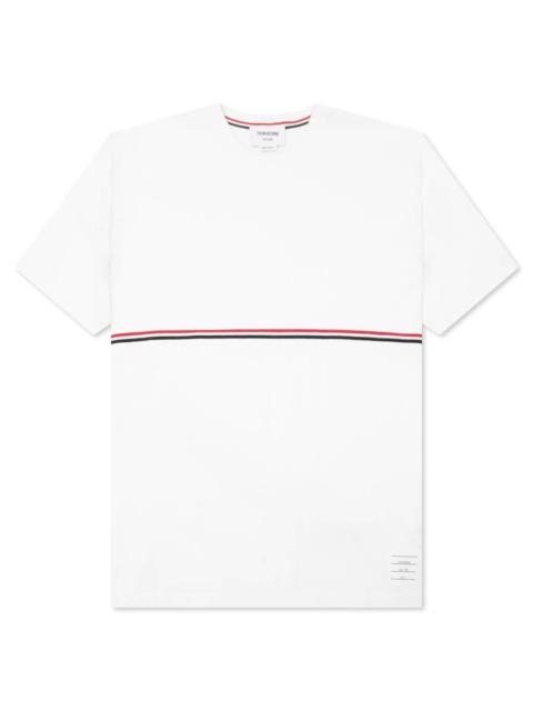 Thom Browne MIDWEIGHT JERSEY STRIPE S/S TEE - WHITE
