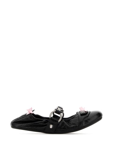 BALENCIAGA Balenciaga Women Black Leather City Ballerinas