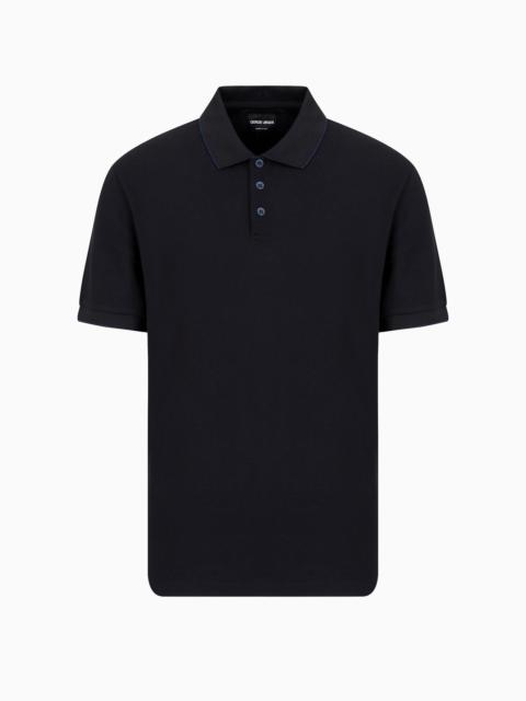 Piqué polo shirt in lisle cotton yarn