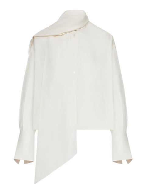 CELINE Celine Women Short Lavalliere Shirt In Silk Twill