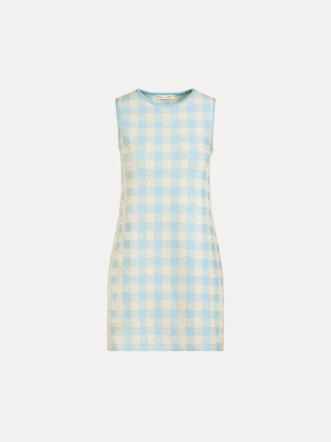 Oscar de la Renta GINGHAM JACQUARD SHIFT DRESS