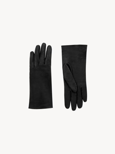 SAINT LAURENT CASSANDRE GLOVES IN LEATHER AND SILK