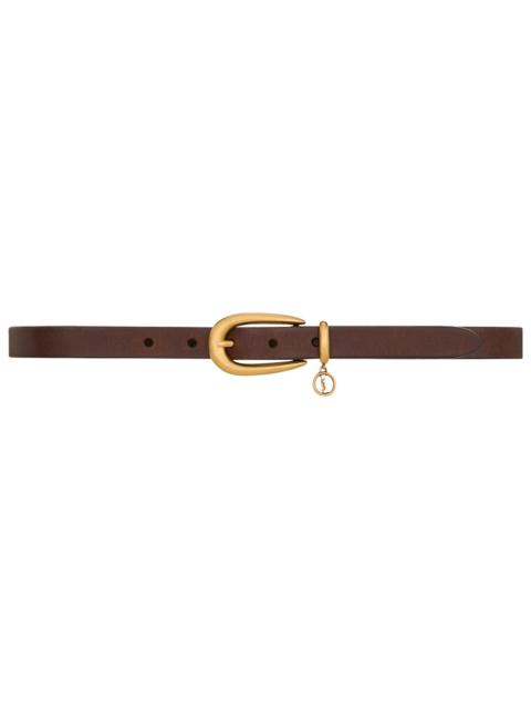 SAINT LAURENT Saint Laurent Women Cassandre Charm Elongated Buckle Thin Belt In Leather
