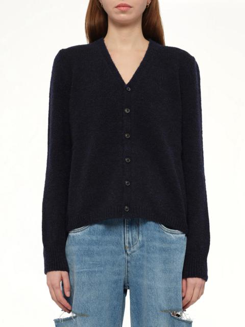 Maison Margiela Gauge 5 Cardigan in Navy/Dark Brown