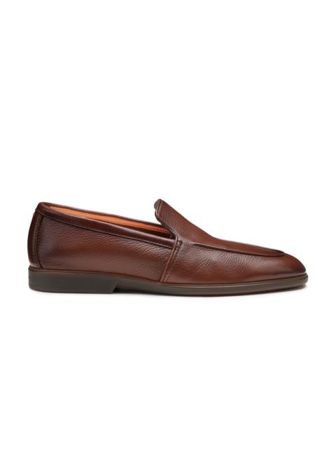 Santoni Men's brown leather loafer