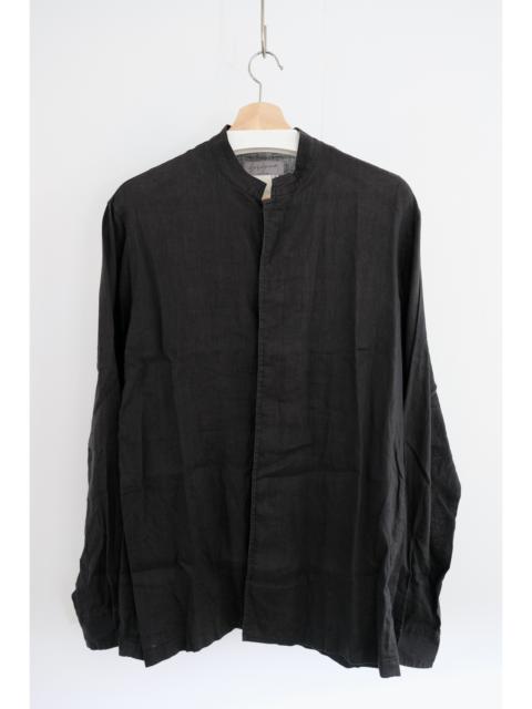 Yohji Yamamoto 2000s Natural Fibre Stand-Collar Shirt with Hidden Placket