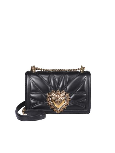 Dolce & Gabbana BLACK LEATHER DEVOTION CROSSBODY BAG