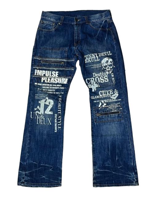 Hysteric Glamour JAPANESE BRAND JEAN FUNNY DEVIL SKULL BOOTLEG DENIM