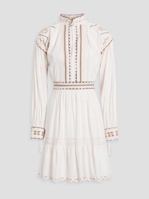 Etro Embroidered cotton mini dress