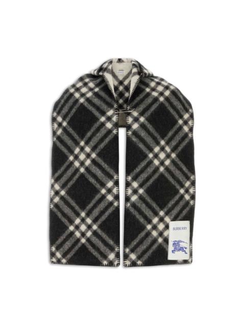 Burberry checked-pattern wool hooded scarf