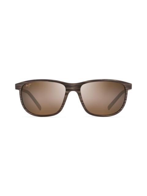 Maui Jim Maui Jim Lele Kawa 58mm Polarized Square Sunglasses in Brown Stripe/Hcl Bronze at Nordstrom