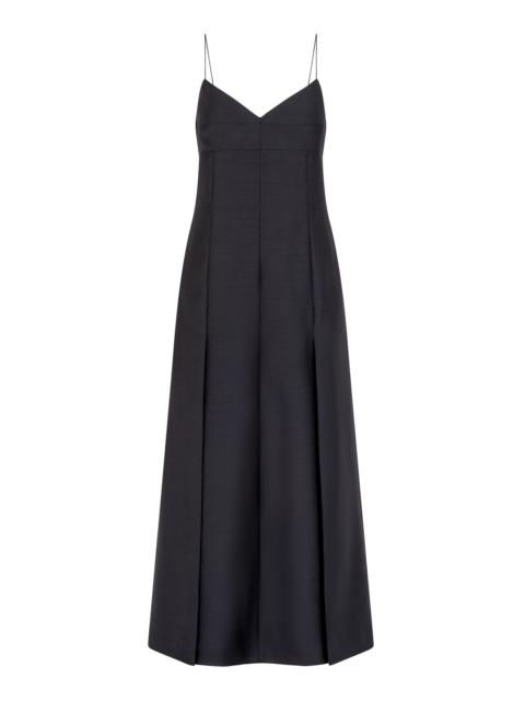 HEIRLOME Alyona Wool-Silk Maxi Slip Dress black