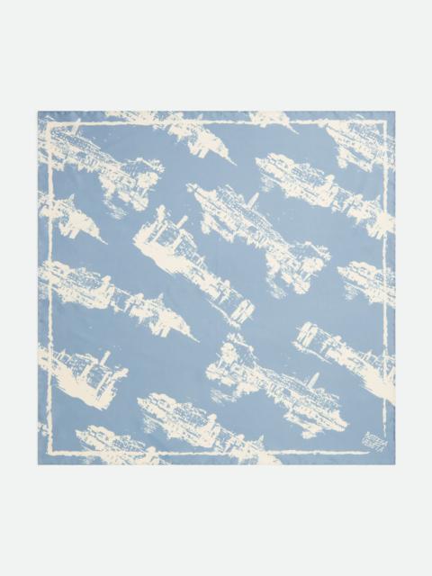 Bottega Veneta Italian Postcard Silk Foulard