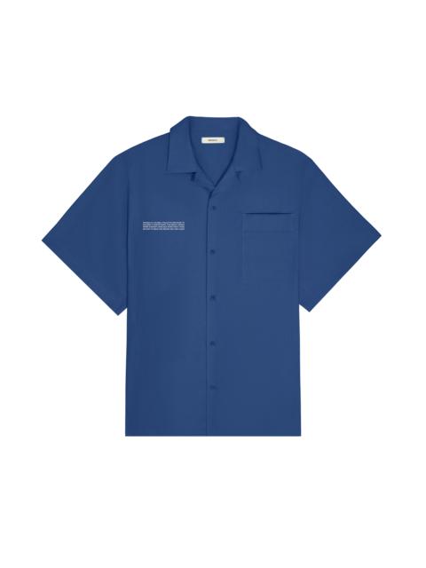 Womens DNA Linen Camp Collar Shirt - Lapis Blue