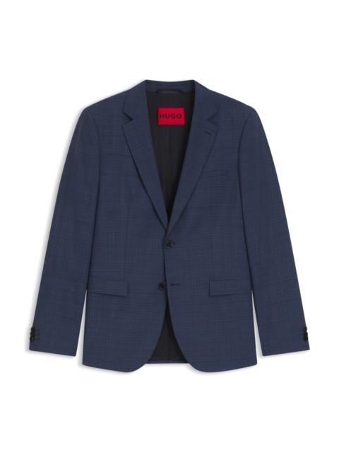 HUGO EXTRA-SLIM-FIT BLAZER IN MOULINÉ VIRGIN WOOL