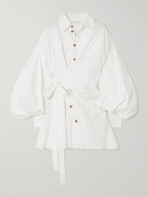 Zimmermann Rebellion Cotton-poplin Mini Wrap Dress