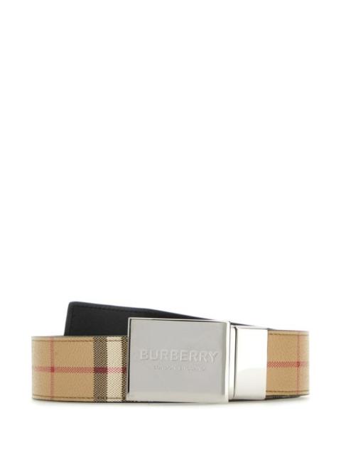 Burberry Men's Vintage Check Reversible Plaque Buckle Belt