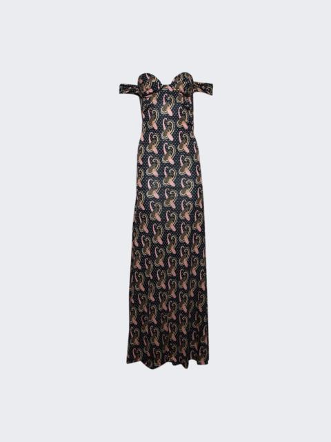 Etro Abito Long Dress Brown
