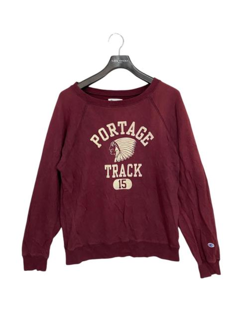 Other Designers Champion × Vintage - Champion portage track 15 sweatshirt crewneck sunfaded