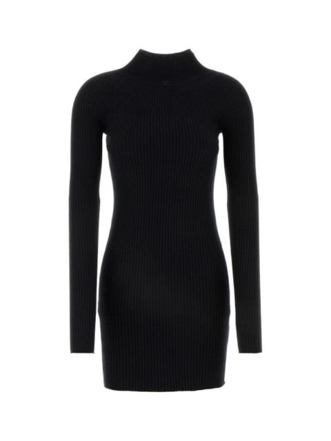 courrèges Courreges Woman Black Cotton Blend Mini Dress