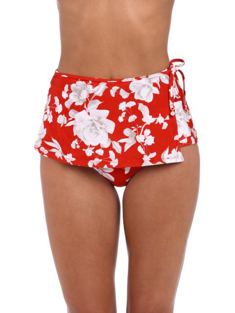 L'AGENCE L'AGENCE Ellen Ikebana Skirted Bikini Bottoms in Rouge at Nordstrom