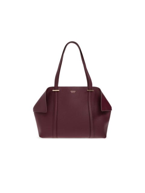 FERRAGAMO FERRAGAMO Scarf Medium Plum Shoulder Bag New & Authentic