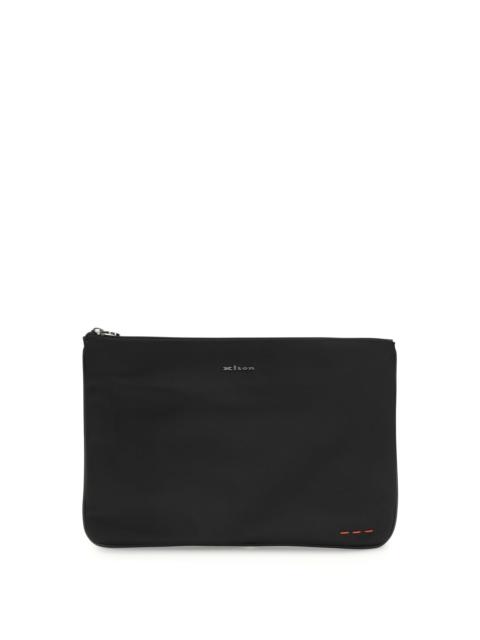 Other Designers Kiton Leather Clutch Bag Nero