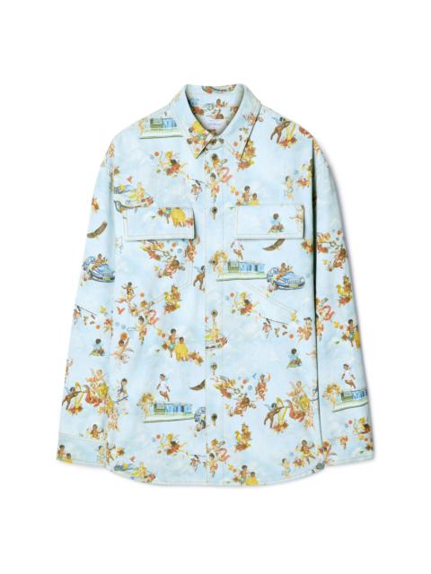 Off-White Light Blue/multicolor Fresco Military Shirt