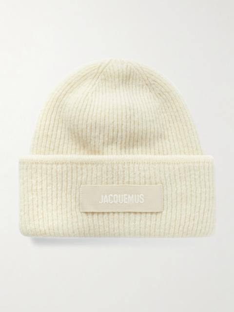 JACQUEMUS Le Bonnet Grosgrain-trimmed Ribbed-knit Beanie