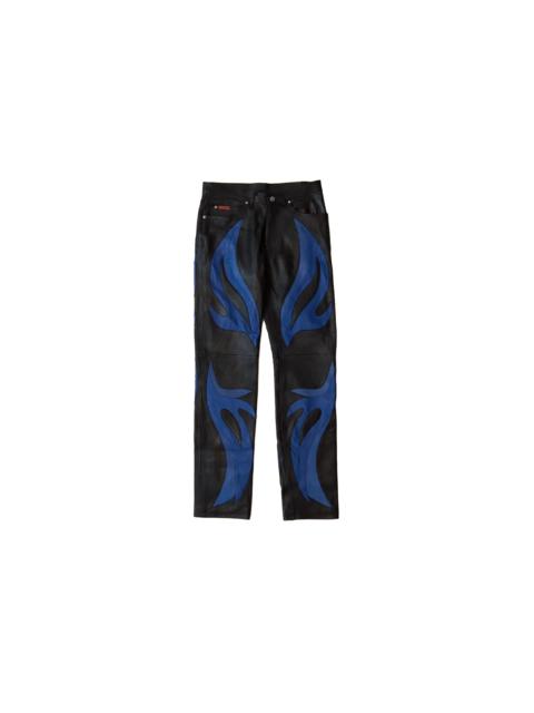 Martine Rose Martine Rose Applique Leather Trousers Black