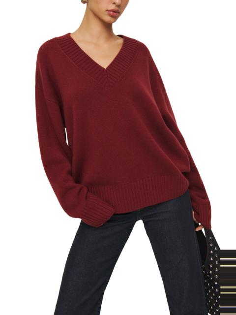 Reformation Reformation Jadey Oversize Cashmere Sweater in Chianti at Nordstrom