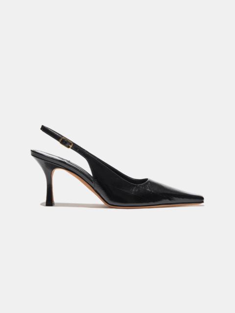 Emme Parsons ELANA HEEL IN BLACK EMBOSSED EEL