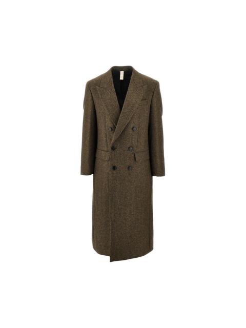 SUNFLOWER HERRINGBONE WOOL DOUBLE-BREASTED COAT