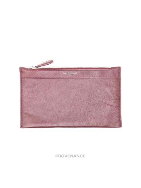 BALENCIAGA Balenciaga Zip Pouch Wallet - Bordeaux Leather