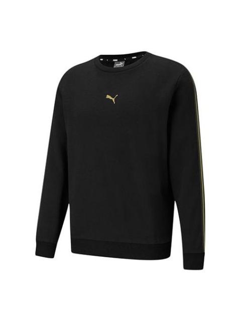 PUMA PUMA Metallic Nights Crew Sweatshirt 'Black Gold' 587141-01