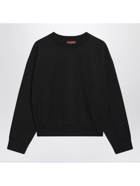 GUCCI Gucci Black Sweatshirt With Horsebit Embroidery Women