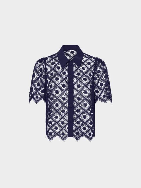 MILLY Addison Tile Lace Top