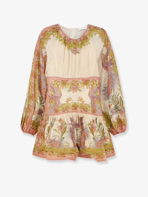 Zimmermann Zimmermann Indra Cotton and Silk Mini Dress Beige