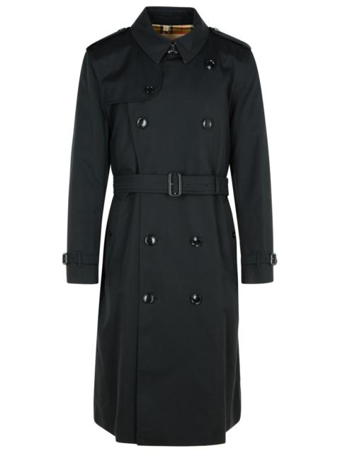 Burberry Burberry Long Black Cotton 'Kensington' Trench Coat Men