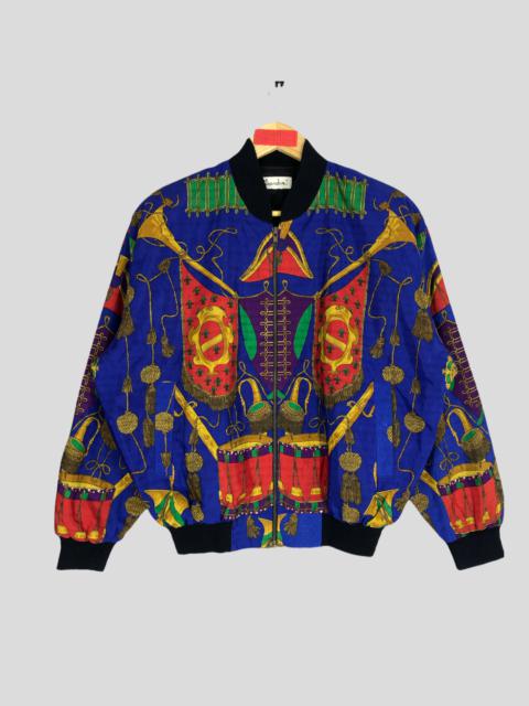 Other Designers Vintage - Multicolored Baroque Satin Bomber Jacket Hermes Inspired