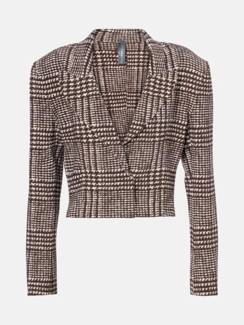 NORMA KAMALI Houndstooth cropped blazer