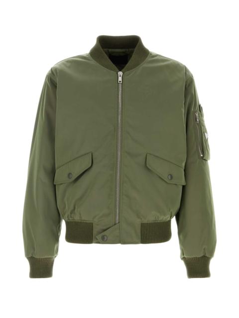 Prada Prada Men Olive Green Nylon Bomber Jacket