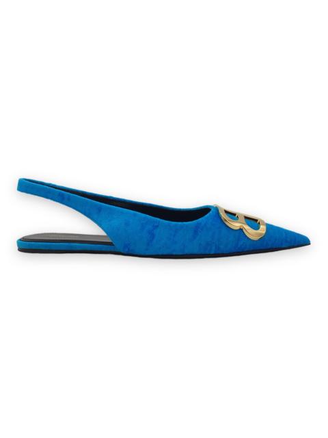 BALENCIAGA Balenciaga BB Knife Velvet Flats 'Blue'