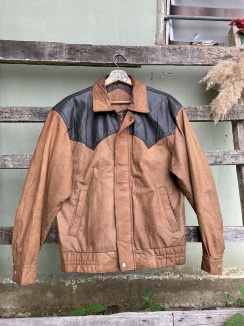 Other Designers Leather - RARE The Leaders Place Patchwork Style Jacket Canada