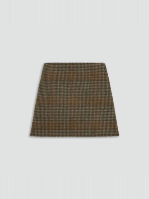 Theory A-Line Mini Skirt in Plaid Wool-Cashmere