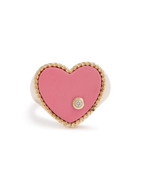 Yvonne Léon Yvonne Leon Chevalière Coeur 9kt Gold Ring